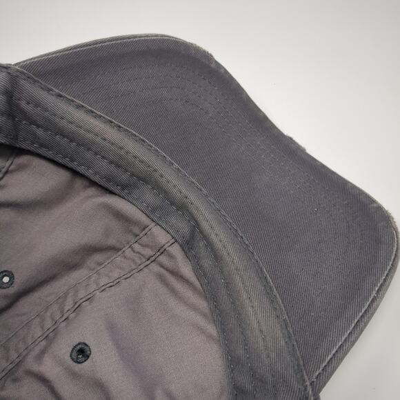 Ha Strapback Baseball Cap Gray One Size Adjustable 6 Panel Distressed Blank - Picture 8 of 9